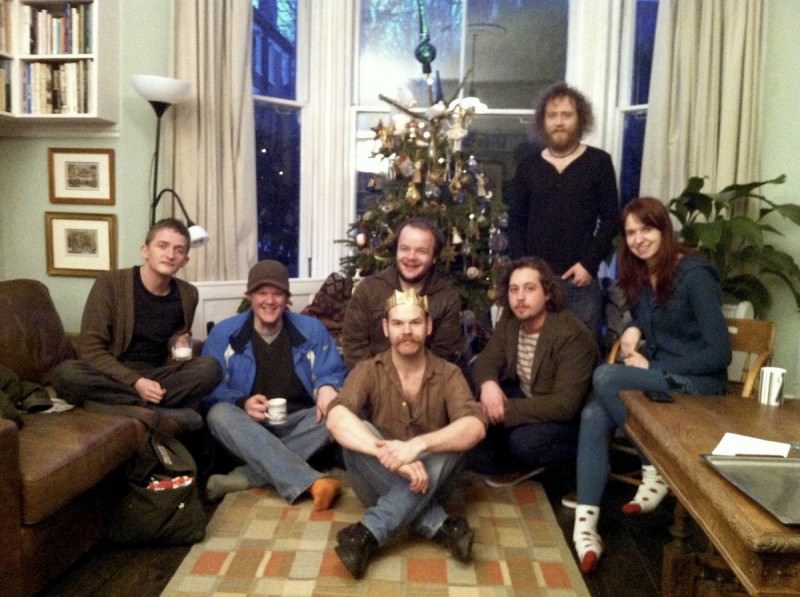 The Bedlam Six at their studio house, shortly after Christmas 2012