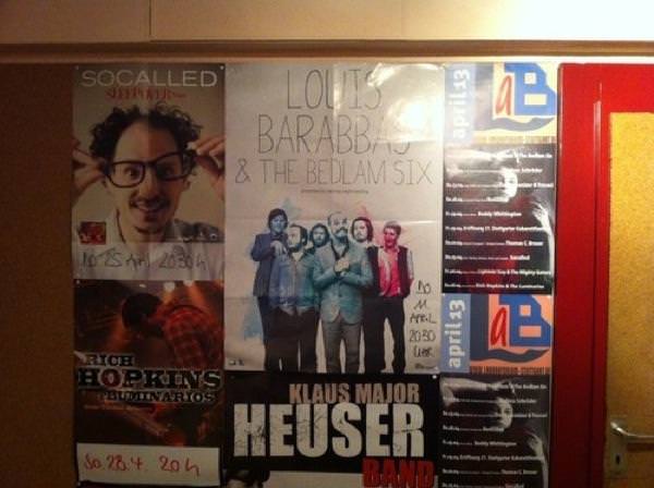 Bedlam Six poster at the Laboratorium venue in Stuttgart.