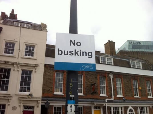 no busking